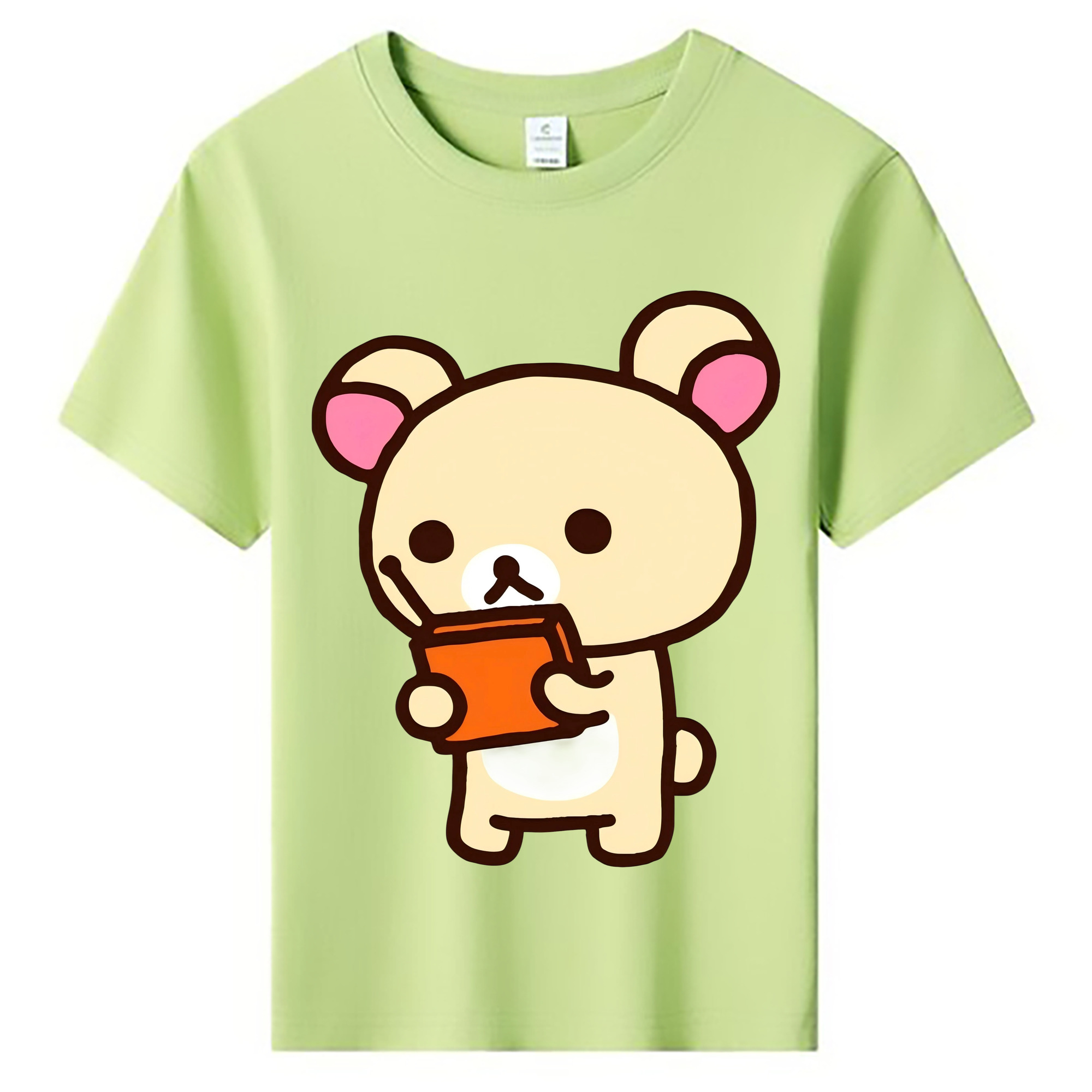 （画像用） リラックマ リラックマ キイロイトリ Rilakkuma Korilakkuma Kiiroitori 綿100％キッズTシャツ（フロントプリント）
